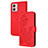Coque Portefeuille Fleurs Livre Cuir Etui Clapet Y01X pour Motorola Moto G53j 5G Rouge