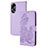 Coque Portefeuille Fleurs Livre Cuir Etui Clapet Y01X pour Oppo A18 Violet