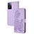 Coque Portefeuille Fleurs Livre Cuir Etui Clapet Y01X pour Oppo A57 4G Violet