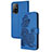 Coque Portefeuille Fleurs Livre Cuir Etui Clapet Y01X pour Oppo A95 5G Bleu