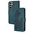 Coque Portefeuille Fleurs Livre Cuir Etui Clapet Y01X pour Samsung Galaxy S22 Ultra 5G Vert