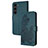 Coque Portefeuille Fleurs Livre Cuir Etui Clapet Y01X pour Samsung Galaxy S23 5G Vert