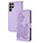 Coque Portefeuille Fleurs Livre Cuir Etui Clapet Y01X pour Samsung Galaxy S23 Ultra 5G Violet