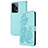 Coque Portefeuille Fleurs Livre Cuir Etui Clapet Y01X pour Xiaomi Redmi Note 12 Explorer Bleu Clair