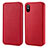 Coque Portefeuille Flip Cuir pour Apple iPhone X Rouge