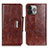 Coque Portefeuille Livre Cuir Etui Clapet A01 pour Apple iPhone 14 Pro Max Marron