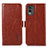 Coque Portefeuille Livre Cuir Etui Clapet A01D pour Nokia C32 Marron