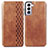 Coque Portefeuille Livre Cuir Etui Clapet A01D pour Samsung Galaxy S21 5G Marron