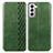 Coque Portefeuille Livre Cuir Etui Clapet A01D pour Samsung Galaxy S21 5G Vert