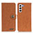 Coque Portefeuille Livre Cuir Etui Clapet A01D pour Samsung Galaxy S21 FE 5G Marron