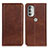 Coque Portefeuille Livre Cuir Etui Clapet A02D pour Motorola Moto G51 5G Marron