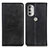 Coque Portefeuille Livre Cuir Etui Clapet A02D pour Motorola Moto G51 5G Noir