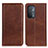 Coque Portefeuille Livre Cuir Etui Clapet A02D pour OnePlus Nord N200 5G Marron