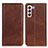 Coque Portefeuille Livre Cuir Etui Clapet A02D pour Samsung Galaxy S21 FE 5G Marron