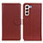 Coque Portefeuille Livre Cuir Etui Clapet A03D pour Samsung Galaxy S21 5G Marron