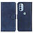 Coque Portefeuille Livre Cuir Etui Clapet A04D pour Motorola Moto G31 Bleu
