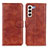 Coque Portefeuille Livre Cuir Etui Clapet A04D pour Samsung Galaxy S21 FE 5G Marron