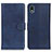 Coque Portefeuille Livre Cuir Etui Clapet A04D pour Sony Xperia Ace III SO-53C Bleu