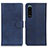 Coque Portefeuille Livre Cuir Etui Clapet A05D pour Sony Xperia 5 III SO-53B Bleu