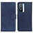 Coque Portefeuille Livre Cuir Etui Clapet A05D pour Vivo Y74s 5G Bleu