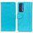 Coque Portefeuille Livre Cuir Etui Clapet A06D pour Motorola Moto Edge (2021) 5G Bleu Ciel