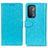 Coque Portefeuille Livre Cuir Etui Clapet A06D pour Oppo A54 5G Bleu Ciel