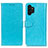 Coque Portefeuille Livre Cuir Etui Clapet A06D pour Samsung Galaxy A13 4G Bleu Ciel