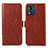 Coque Portefeuille Livre Cuir Etui Clapet A07D pour Motorola Moto E13 Marron