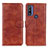 Coque Portefeuille Livre Cuir Etui Clapet A07D pour Motorola Moto G Pure Marron