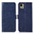 Coque Portefeuille Livre Cuir Etui Clapet A07D pour Nokia C110 Bleu