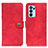 Coque Portefeuille Livre Cuir Etui Clapet A07D pour Oppo Reno6 Pro 5G India Rouge