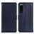 Coque Portefeuille Livre Cuir Etui Clapet A08D pour Sony Xperia 5 III SO-53B Bleu