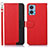 Coque Portefeuille Livre Cuir Etui Clapet A09D pour Motorola Moto E22 Rouge