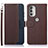 Coque Portefeuille Livre Cuir Etui Clapet A09D pour Motorola Moto G51 5G Marron