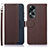 Coque Portefeuille Livre Cuir Etui Clapet A09D pour Oppo A58 4G Marron