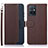 Coque Portefeuille Livre Cuir Etui Clapet A09D pour Vivo T1 5G India Marron