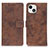 Coque Portefeuille Livre Cuir Etui Clapet A10 pour Apple iPhone 13 Marron