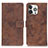 Coque Portefeuille Livre Cuir Etui Clapet A10 pour Apple iPhone 13 Pro Marron