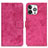 Coque Portefeuille Livre Cuir Etui Clapet A10 pour Apple iPhone 13 Pro Max Rose Rouge