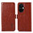 Coque Portefeuille Livre Cuir Etui Clapet A12D pour OnePlus Nord CE 3 5G Marron