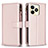 Coque Portefeuille Livre Cuir Etui Clapet B01F pour Realme C67 Rose