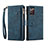 Coque Portefeuille Livre Cuir Etui Clapet B01S pour Samsung Galaxy Note 20 5G Bleu