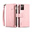 Coque Portefeuille Livre Cuir Etui Clapet B01S pour Samsung Galaxy Note 20 5G Or Rose