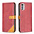 Coque Portefeuille Livre Cuir Etui Clapet B02F pour Motorola Moto E32 Rouge