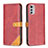 Coque Portefeuille Livre Cuir Etui Clapet B02F pour Motorola Moto E32s Rouge