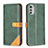 Coque Portefeuille Livre Cuir Etui Clapet B02F pour Motorola Moto E32s Vert