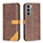 Coque Portefeuille Livre Cuir Etui Clapet B02F pour Motorola Moto Edge S30 5G Marron