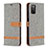 Coque Portefeuille Livre Cuir Etui Clapet B02F pour Samsung Galaxy M02s Gris