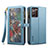 Coque Portefeuille Livre Cuir Etui Clapet B02S pour Samsung Galaxy Note 20 5G Bleu