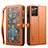 Coque Portefeuille Livre Cuir Etui Clapet B02S pour Samsung Galaxy Note 20 5G Marron